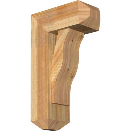 Ekena Millwork Funston Craftsman Rough Sawn Bracket w/ Offset Brace, Western Red Cedar, 8"W x 18"D x 30"H BKT0806X18X30FST04RWR